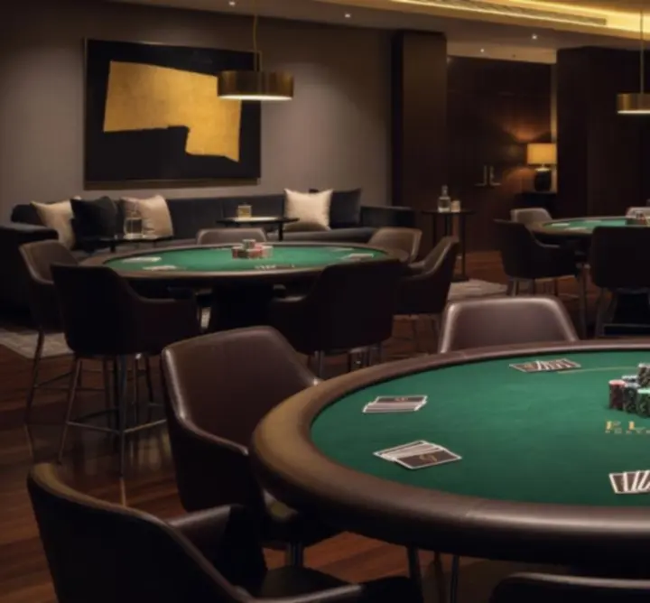 Professional event setup prepared for an organised offline poker experience