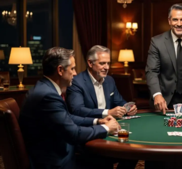 Professional poker facilitator guiding players at an organised event