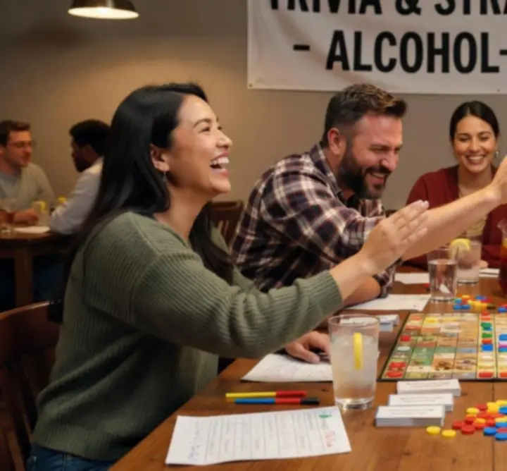 Group enjoying social games together in an organised event setting